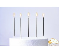 Свічки "Срібні з підставками" (6 шт)