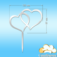 Топпер "Серця" №4 (білий акрил)