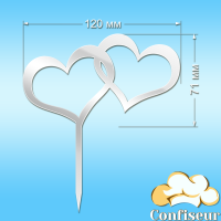 Топпер "Серця" №6 (білий акрил)