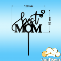 Topper "Best mom"-(black acrylic) Topper "Best mom"-(black acrylic)