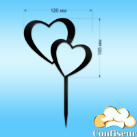 Topper "Hearts" No. 3 (black acrylic)
