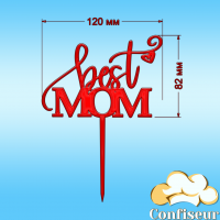 Topper "Best mom"-1 (red acrylic) Topper "Best mom"-1 (red acrylic)