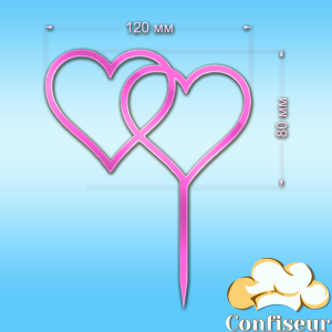 Топпер "Серця" №5 (рожевий неон акрил) Топпер "Серця" №5 (рожевий неон акрил)