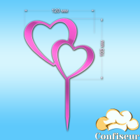 Topper "Hearts" No. 3 (pink neon acrylic)