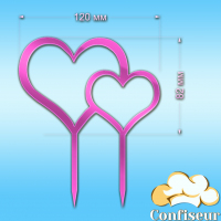 Topper "Hearts" No. 2 (pink neon acrylic)