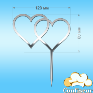 Топпер "Серця" №5 (срібний акрил) Топпер "Серця" №5 (срібний акрил)