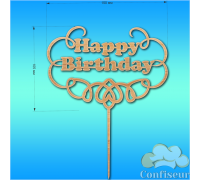 The topper is "Happy Birthday" №32 (wood)