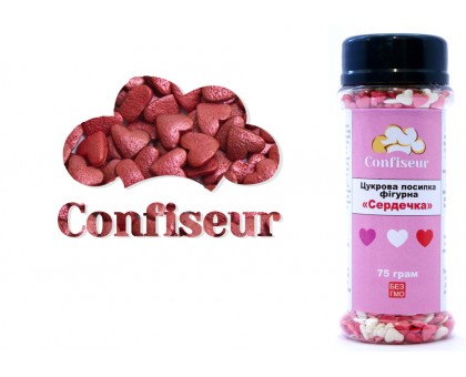 Sugar Hearts red pearl (75 grams)