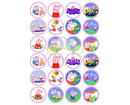 Waffle picture Peppa toppers