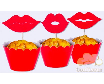 Wrappers for cupcakes Lips (12 pieces)