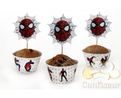 Wrappers for cupcakes Spider-Man (12 pieces)