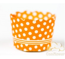 Shape for mini cupcake Orange polka 70 ml