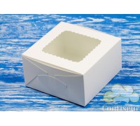 Коробка для десертів біла з вікном 170*170*90