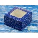 Коробка для десертів Новорічна синя з вікном 170*170*90