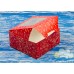 Коробка для десертів Новорічна червона з вікном 170*170*90