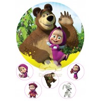 Waffle picture "Masha and the Bear"-1