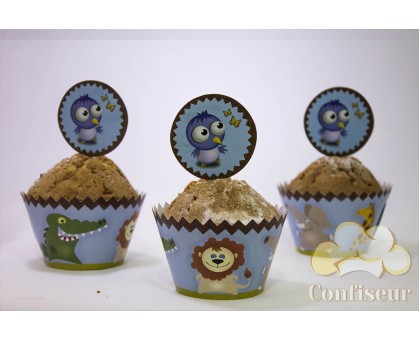 Wrappers for cupcakes Animals (12 pieces)