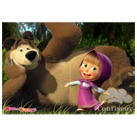 Waffle picture "Masha and the Bear"-2