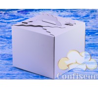 Коробка для торта "Бабочка" 300*300*250 белая