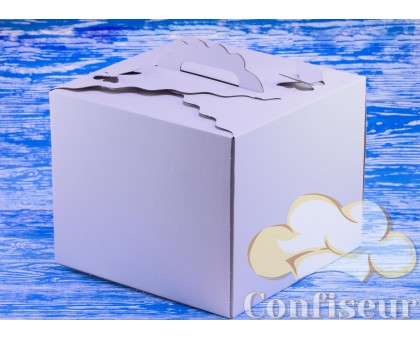 Коробка для торта "Метелик" 300*300*250 біла