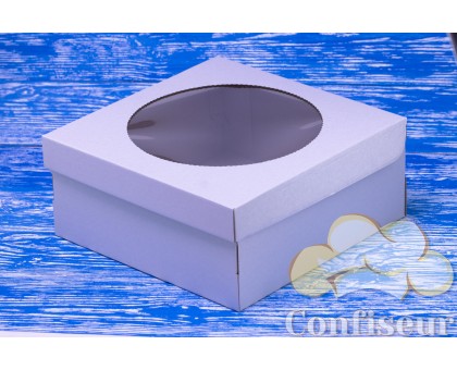 Коробка для торта 250*250*110 біла з вікном