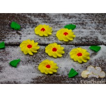 Цукрові квіти "Квітка проста жовта 3,5 см" 6 шт/уп