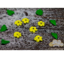 Цукрові квіти "Квітка проста жовта 2 см" 24 шт/уп