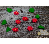 Цукрові квіти "Квітка проста червона 2 см" 24 шт/уп