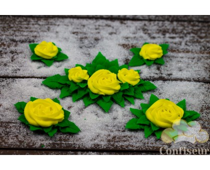 Цукрові квіти "Композиція Троянди в листі жовті"