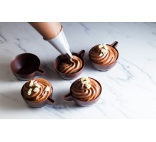 Chocolate coffee cups made of dark chocolate