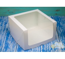 Box for cake 250*250*150 white (coated paperboard)