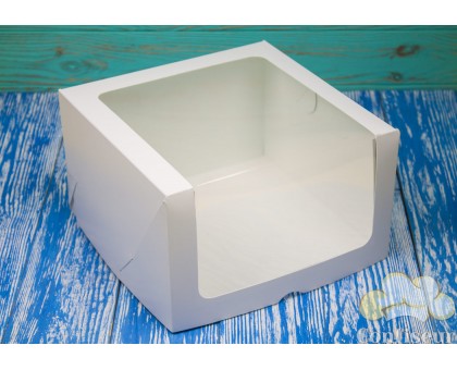 Коробка для торта 300*300*150 біла (крейдований картон)