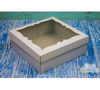 Коробка для торта 300*300*110 біла з вікном