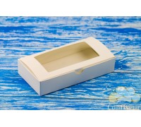Коробка №0014-012 "Натуральна-2" біла з вікном 185*95*35 мм