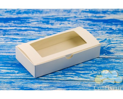Коробка №0014-012 "Натуральна-2" біла з вікном 185*95*35 мм