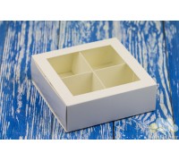 Коробка-пенал з ложементом 160*160*55 біла з вікном