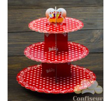 Stand for cupcakes Red white polka dots