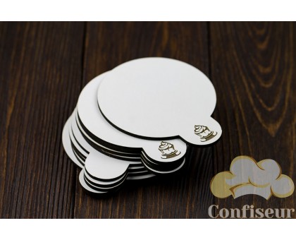 The substrate is fiberboard 9cm round white with holder