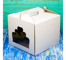 Коробка для торта 300*300*300 біла з вікном