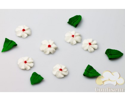 Цукрові квіти "Квітка проста біла 2 см" 24 шт/уп