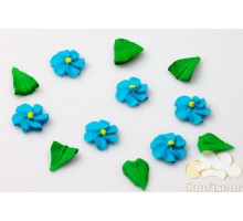 Цукрові квіти "Квітка проста блакитна 2 см" 24 шт/уп