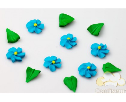 Цукрові квіти "Квітка проста блакитна 2 см" 24 шт/уп