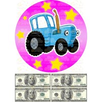 Вафельна картинка "Синій трактор"-4