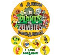 Вафельна картинка "Plants vs Zombies"-3 