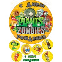 Вафельна картинка "Plants vs Zombies"-3 