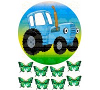 Вафельна картинка "Синій трактор"-1
