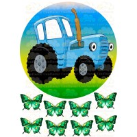 Waffle picture "Blue tractor"-1