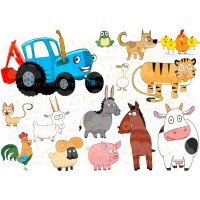 Waffle picture "Blue tractor"-2