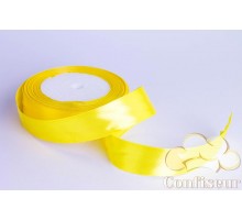 Satin ribbon 25 mm, single - sided, color-Yellow