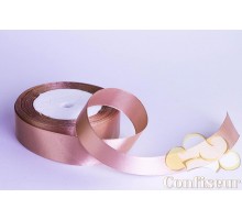 Satin ribbon 25 mm, single - sided, Coffee color